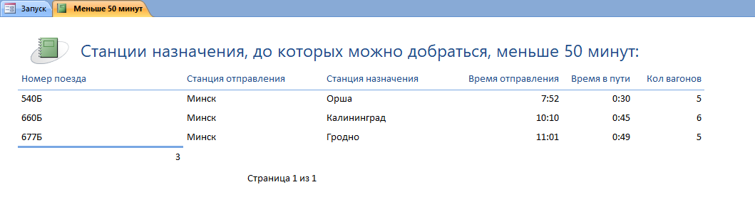 Access база данных Расписание поездов дальнего следования, железная дорога